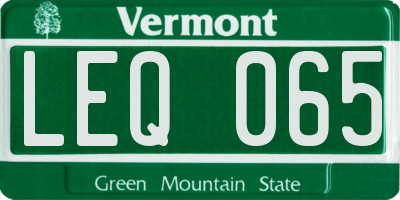 VT license plate LEQ065