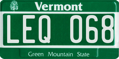 VT license plate LEQ068
