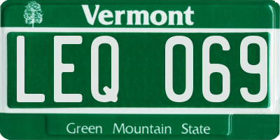 VT license plate LEQ069