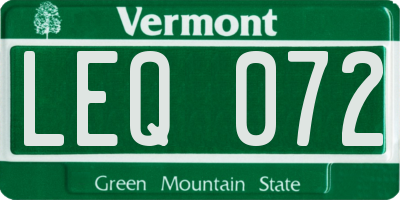 VT license plate LEQ072