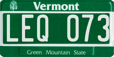 VT license plate LEQ073