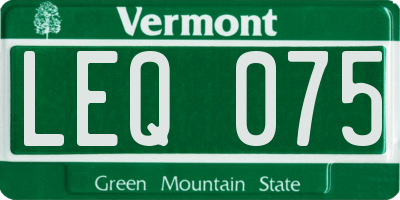 VT license plate LEQ075