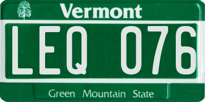 VT license plate LEQ076
