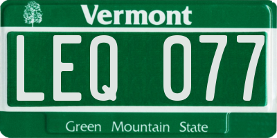 VT license plate LEQ077
