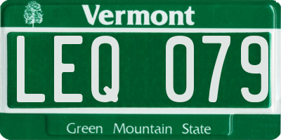 VT license plate LEQ079