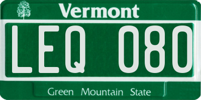 VT license plate LEQ080