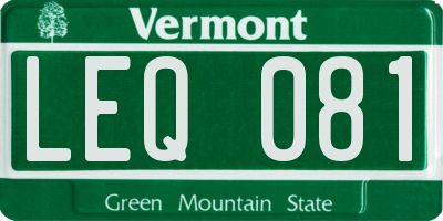 VT license plate LEQ081