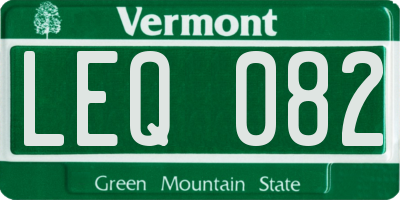 VT license plate LEQ082
