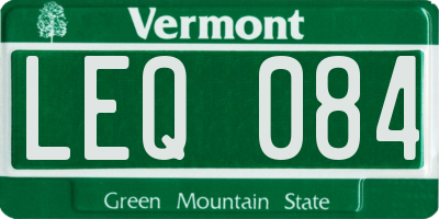 VT license plate LEQ084