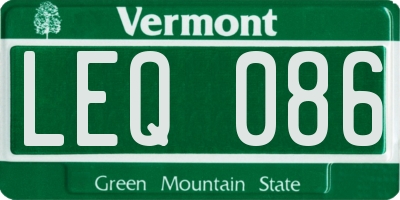 VT license plate LEQ086