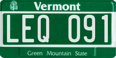 VT license plate LEQ091