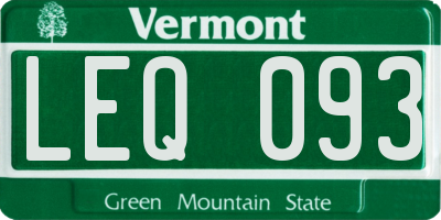 VT license plate LEQ093