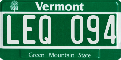 VT license plate LEQ094