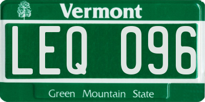 VT license plate LEQ096