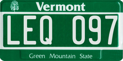 VT license plate LEQ097