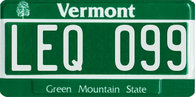 VT license plate LEQ099