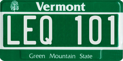 VT license plate LEQ101