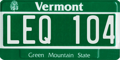 VT license plate LEQ104