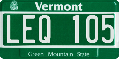VT license plate LEQ105