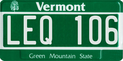 VT license plate LEQ106