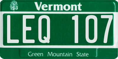 VT license plate LEQ107