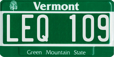 VT license plate LEQ109