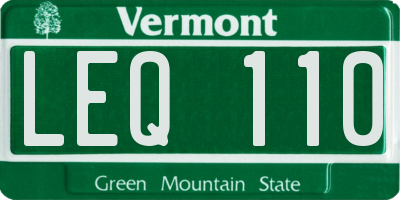 VT license plate LEQ110