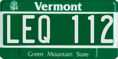 VT license plate LEQ112