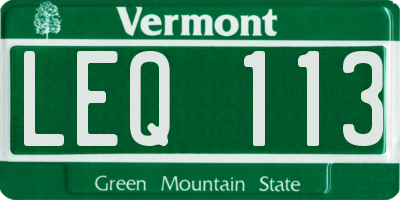VT license plate LEQ113