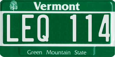 VT license plate LEQ114