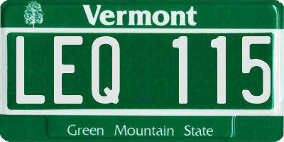 VT license plate LEQ115