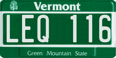 VT license plate LEQ116