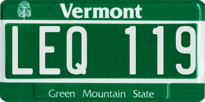 VT license plate LEQ119