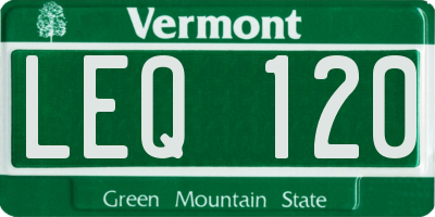 VT license plate LEQ120