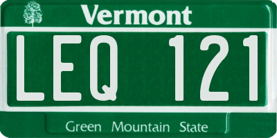 VT license plate LEQ121
