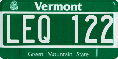 VT license plate LEQ122
