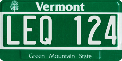 VT license plate LEQ124