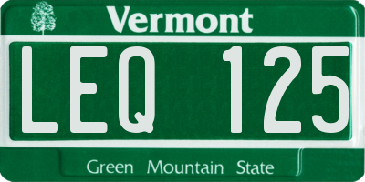 VT license plate LEQ125