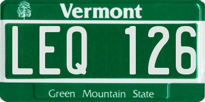 VT license plate LEQ126