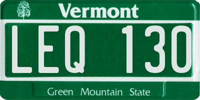VT license plate LEQ130