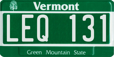 VT license plate LEQ131