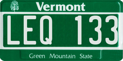 VT license plate LEQ133