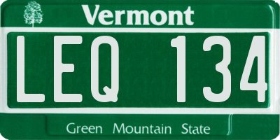VT license plate LEQ134
