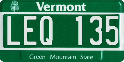 VT license plate LEQ135