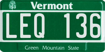 VT license plate LEQ136