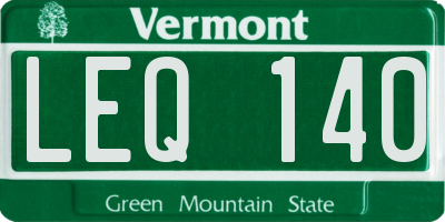 VT license plate LEQ140