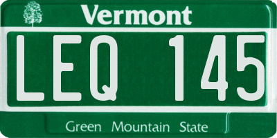 VT license plate LEQ145