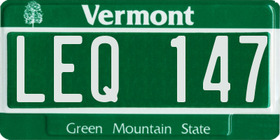 VT license plate LEQ147
