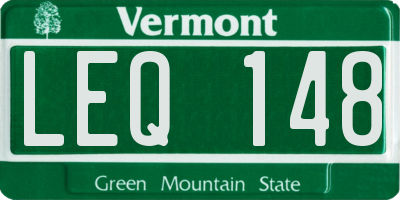 VT license plate LEQ148