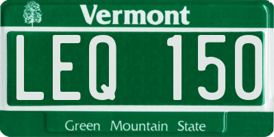 VT license plate LEQ150